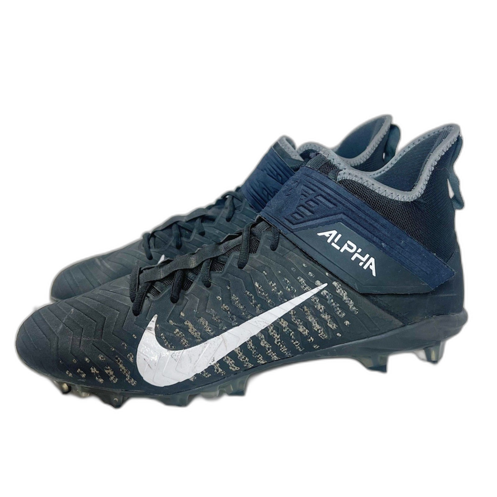 Nike Alpha Menace Pro 2 Mid Football Cleats Black and White Men's Size 13